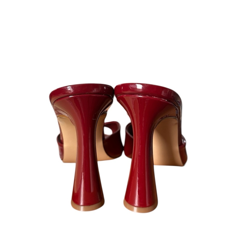 Steve Madden Red Patent Peep-Toe Mules - Picture 3 of 5